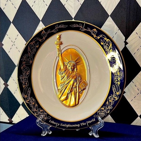 Statue of Liberty Plate 1886–1986 24K Gold Rare Collectible Vintage - Picture 10 of 12